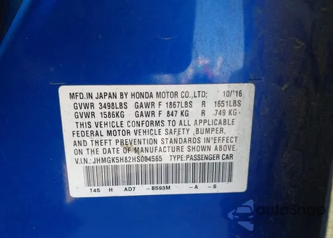 2017 Honda Fit from USA, damaged, VIN 00000003609362137